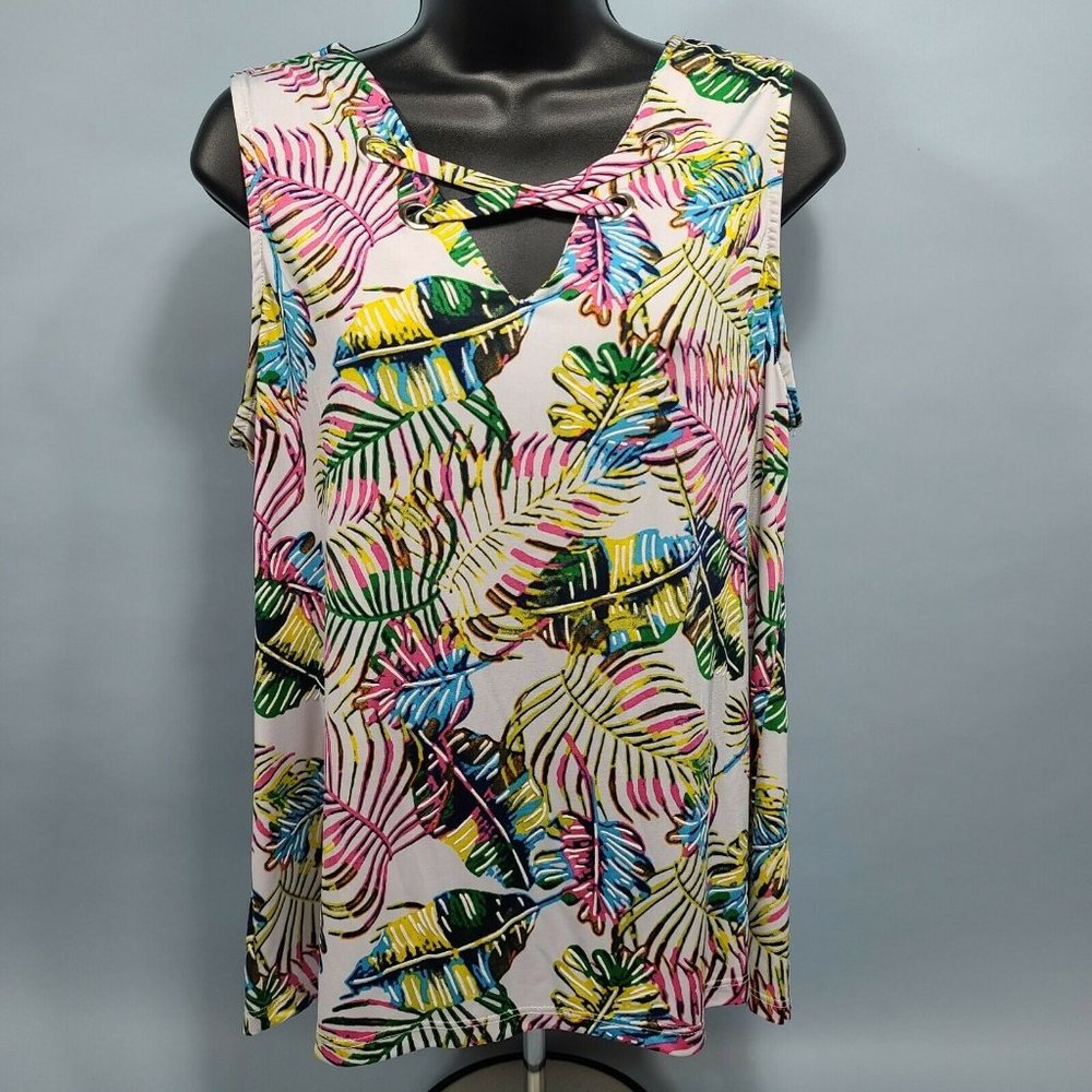Espresso Brand Women's Floral Sleeveless Tank Top Shirt Size Medium